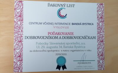 Poďakovanie našim dobrovoľníkom